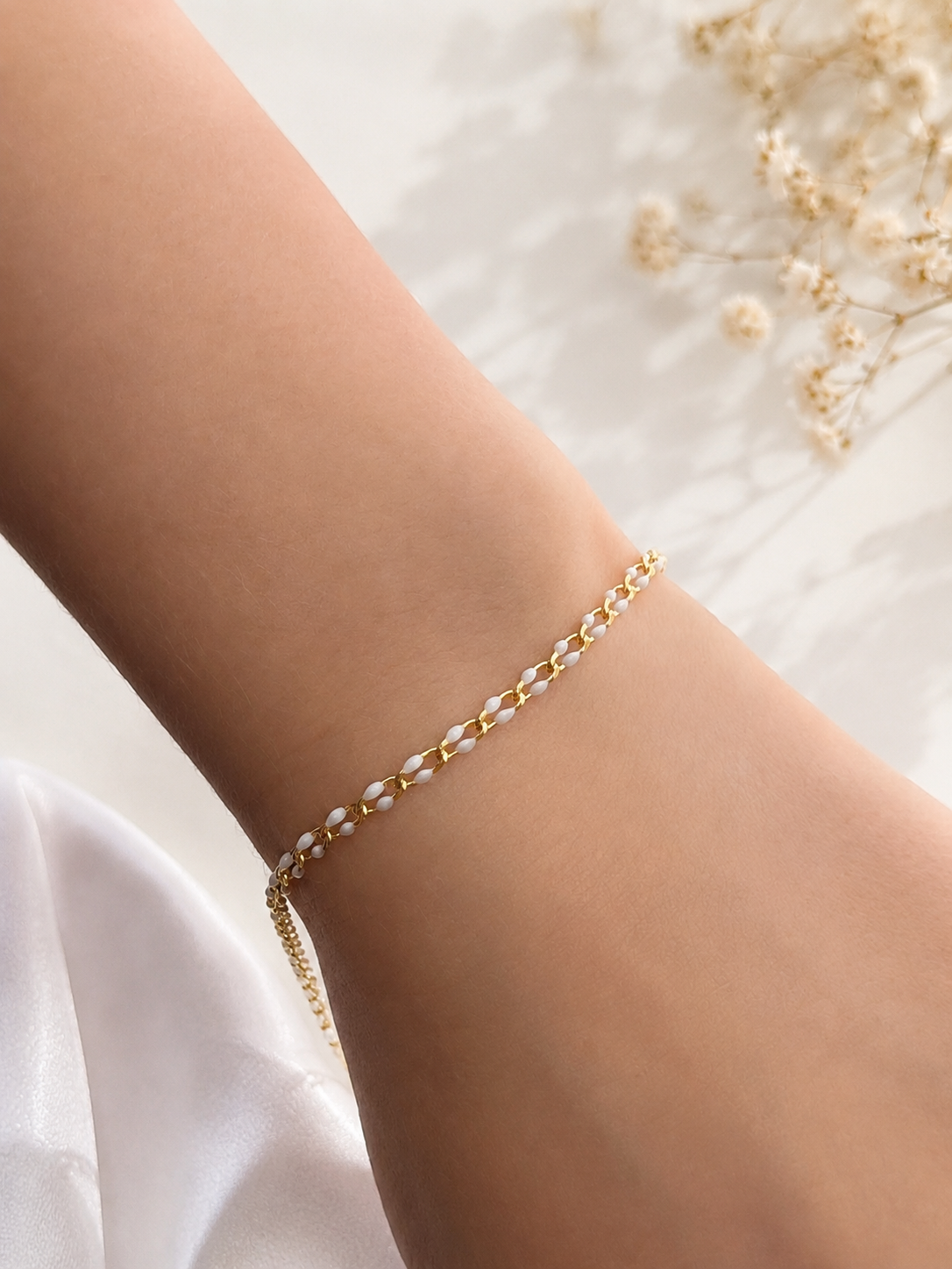 curb chain 14K Gold Filled material with delicate enamel elements